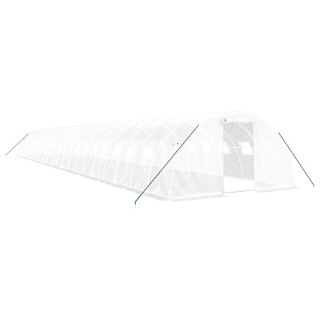vidaXL Gewächshaus mit Stahlrahmen Weiß 88 m² 22x4x2 m