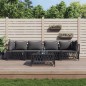 vidaXL 5-tlg. Garten-Lounge-Set mit Kissen Anthrazit Stahl vidaXL 5-tlg. Garten-Lounge-Set mit Kissen Anthrazit Stahl