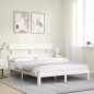 vidaXL Massivholzbett mit Kopfteil Weiß 160x200 cm vidaXL Massivholzbett mit Kopfteil Weiß 160x200 cm