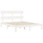 vidaXL Massivholzbett mit Kopfteil Weiß 160x200 cm vidaXL Massivholzbett mit Kopfteil Weiß 160x200 cm