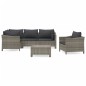 vidaXL 6-tlg. Garten-Lounge-Set mit Kissen Grau Poly Rattan vidaXL 6-tlg. Garten-Lounge-Set mit Kissen Grau Poly Rattan