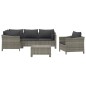 vidaXL 6-tlg. Garten-Lounge-Set mit Kissen Grau Poly Rattan vidaXL 6-tlg. Garten-Lounge-Set mit Kissen Grau Poly Rattan