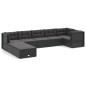 vidaXL 8-tlg. Garten-Lounge-Set mit Kissen Schwarz Poly Rattan