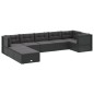 vidaXL 8-tlg. Garten-Lounge-Set mit Kissen Schwarz Poly Rattan