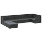 vidaXL 8-tlg. Garten-Lounge-Set mit Kissen Schwarz Poly Rattan