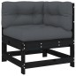 vidaXL 8-tlg. Garten-Lounge-Set mit Kissen Schwarz Massivholz vidaXL 8-tlg. Garten-Lounge-Set mit Kissen Schwarz Massivholz