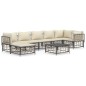 vidaXL 8-tlg. Garten-Lounge-Set mit Kissen Anthrazit Poly Rattan vidaXL 8-tlg. Garten-Lounge-Set mit Kissen Anthrazit Poly Rattan