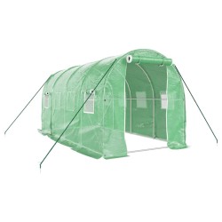 vidaXL Gewächshaus mit Stahlrahmen Grün 8 m² 4x2x2 m