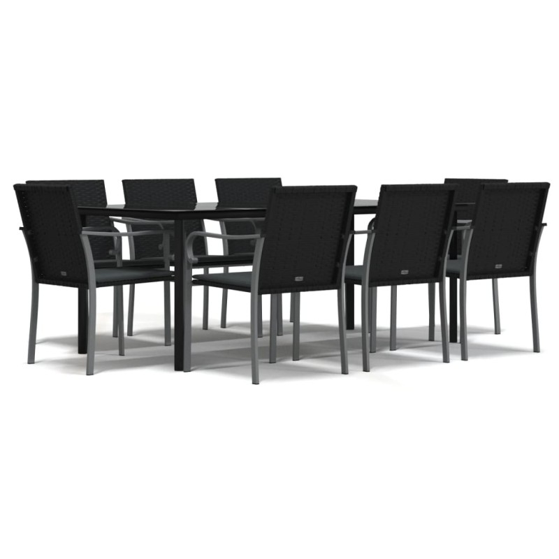 vidaXL 9-tlg. Garten-Essgruppe mit Kissen Poly Rattan und Stahl vidaXL 9-tlg. Garten-Essgruppe mit Kissen Poly Rattan und Stahl