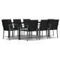 vidaXL 9-tlg. Garten-Essgruppe mit Kissen Poly Rattan und Stahl vidaXL 9-tlg. Garten-Essgruppe mit Kissen Poly Rattan und Stahl