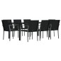 vidaXL 9-tlg. Garten-Essgruppe mit Kissen Poly Rattan und Stahl vidaXL 9-tlg. Garten-Essgruppe mit Kissen Poly Rattan und Stahl