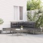 vidaXL 6-tlg. Garten-Lounge-Set mit Kissen Grau Poly Rattan vidaXL 6-tlg. Garten-Lounge-Set mit Kissen Grau Poly Rattan