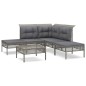 vidaXL 6-tlg. Garten-Lounge-Set mit Kissen Grau Poly Rattan vidaXL 6-tlg. Garten-Lounge-Set mit Kissen Grau Poly Rattan