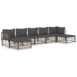 vidaXL 7-tlg. Garten-Lounge-Set mit Kissen Anthrazit Poly Rattan vidaXL 7-tlg. Garten-Lounge-Set mit Kissen Anthrazit Poly Rattan