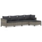 vidaXL 5-tlg. Garten-Lounge-Set mit Kissen Grau Poly Rattan vidaXL 5-tlg. Garten-Lounge-Set mit Kissen Grau Poly Rattan