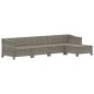 vidaXL 5-tlg. Garten-Lounge-Set mit Kissen Grau Poly Rattan vidaXL 5-tlg. Garten-Lounge-Set mit Kissen Grau Poly Rattan