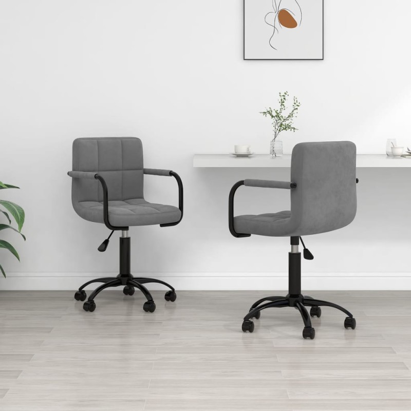 Esszimmerstühle 2 Stk. Drehbar Dunkelgrau Samt Esszimmerstühle 2 Stk. Drehbar Dunkelgrau Samt