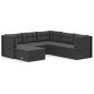 vidaXL 6-tlg. Garten-Lounge-Set mit Kissen Schwarz Poly Rattan vidaXL 6-tlg. Garten-Lounge-Set mit Kissen Schwarz Poly Rattan