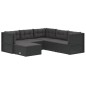vidaXL 6-tlg. Garten-Lounge-Set mit Kissen Schwarz Poly Rattan vidaXL 6-tlg. Garten-Lounge-Set mit Kissen Schwarz Poly Rattan
