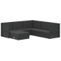 vidaXL 6-tlg. Garten-Lounge-Set mit Kissen Schwarz Poly Rattan vidaXL 6-tlg. Garten-Lounge-Set mit Kissen Schwarz Poly Rattan