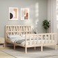 vidaXL Massivholzbett mit Kopfteil 140x190 cm vidaXL Massivholzbett mit Kopfteil 140x190 cm