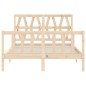 vidaXL Massivholzbett mit Kopfteil 140x190 cm vidaXL Massivholzbett mit Kopfteil 140x190 cm