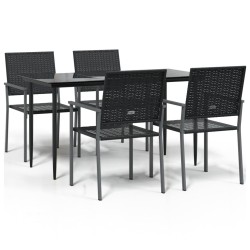 vidaXL 5-tlg. Garten-Essgruppe Poly Rattan und Stahl