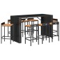 vidaXL 9-tlg. Gartenbar-Set Schwarz Poly Rattan & Massivholz Akazie vidaXL 9-tlg. Gartenbar-Set Schwarz Poly Rattan & Massivholz Akazie