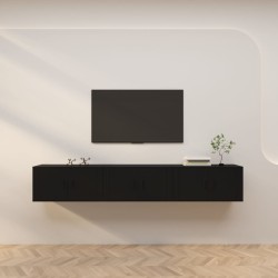 vidaXL TV-Wandschränke 3 Stk. Schwarz 80x34,5x40 cm