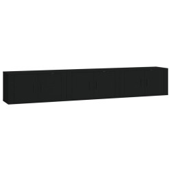 vidaXL TV-Wandschränke 3 Stk. Schwarz 80x34,5x40 cm