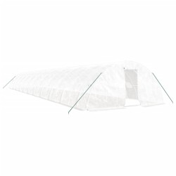 vidaXL Gewächshaus mit Stahlrahmen Weiß 110 m² 22x5x2,3 m