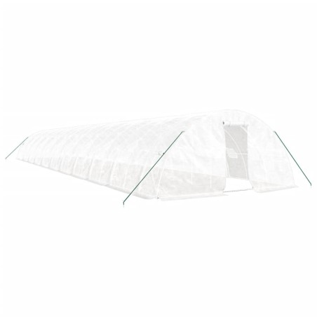vidaXL Gewächshaus mit Stahlrahmen Weiß 110 m² 22x5x2,3 m