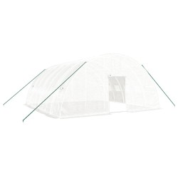 vidaXL Gewächshaus mit Stahlrahmen Weiß 36 m² 6x6x2,85 m