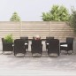 vidaXL 9-tlg. Garten-Essgruppe mit Kissen Schwarz Poly Rattan vidaXL 9-tlg. Garten-Essgruppe mit Kissen Schwarz Poly Rattan