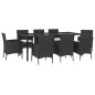 vidaXL 9-tlg. Garten-Essgruppe mit Kissen Schwarz Poly Rattan vidaXL 9-tlg. Garten-Essgruppe mit Kissen Schwarz Poly Rattan