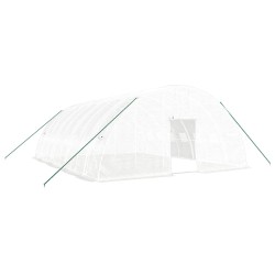 vidaXL Gewächshaus mit Stahlrahmen Weiß 48 m² 8x6x2,85 m