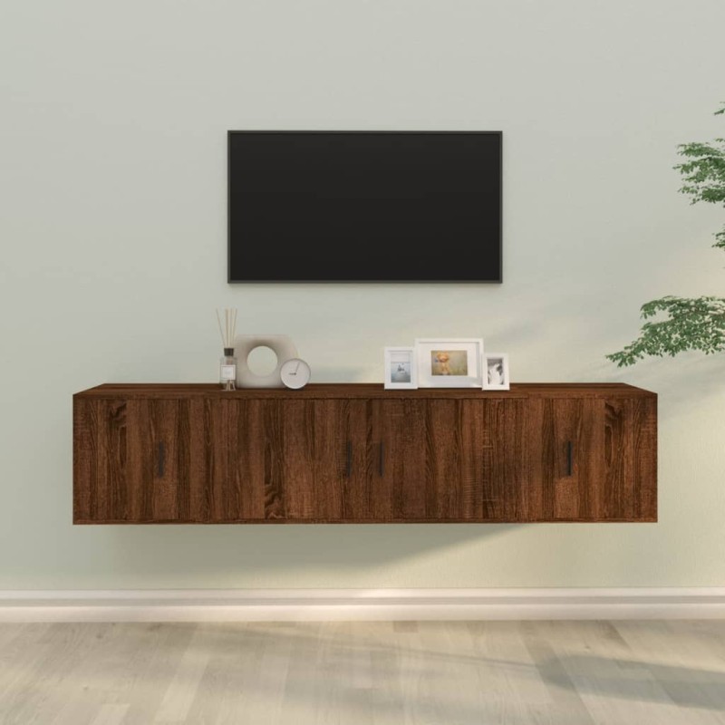 vidaXL 3-tlg. TV-Schrank-Set Braun Eichen-Optik Holzwerkstoff vidaXL 3-tlg. TV-Schrank-Set Braun Eichen-Optik Holzwerkstoff