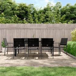 vidaXL 9-tlg. Garten-Essgruppe Poly Rattan und Stahl