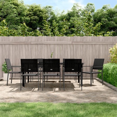 vidaXL 9-tlg. Garten-Essgruppe Poly Rattan und Stahl