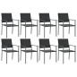 vidaXL 9-tlg. Garten-Essgruppe Poly Rattan und Stahl vidaXL 9-tlg. Garten-Essgruppe Poly Rattan und Stahl