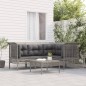 vidaXL 5-tlg. Garten-Lounge-Set mit Kissen Grau Poly Rattan vidaXL 5-tlg. Garten-Lounge-Set mit Kissen Grau Poly Rattan