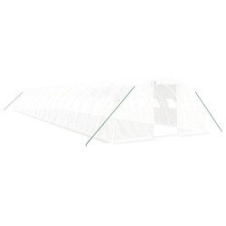 vidaXL Gewächshaus mit Stahlrahmen Weiß 72 m² 18x4x2 m