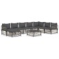 vidaXL 9-tlg. Garten-Lounge-Set mit Kissen Anthrazit Poly Rattan vidaXL 9-tlg. Garten-Lounge-Set mit Kissen Anthrazit Poly Rattan