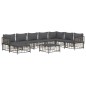 vidaXL 9-tlg. Garten-Lounge-Set mit Kissen Anthrazit Poly Rattan vidaXL 9-tlg. Garten-Lounge-Set mit Kissen Anthrazit Poly Rattan