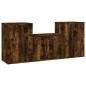 vidaXL 3-tlg. TV-Schrank-Set Räuchereiche Holzwerkstoff vidaXL 3-tlg. TV-Schrank-Set Räuchereiche Holzwerkstoff