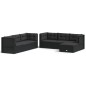 vidaXL 7-tlg. Garten-Lounge-Set mit Kissen Schwarz Poly Rattan vidaXL 7-tlg. Garten-Lounge-Set mit Kissen Schwarz Poly Rattan
