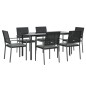 vidaXL 7-tlg. Garten-Essgruppe mit Kissen Poly Rattan und Stahl vidaXL 7-tlg. Garten-Essgruppe mit Kissen Poly Rattan und Stahl