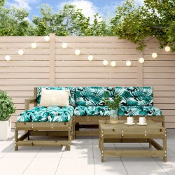 vidaXL 5-tlg. Garten-Lounge-Set mit Kissen Imprägniertes Kiefernholz