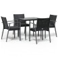 vidaXL 5-tlg. Garten-Essgruppe mit Kissen Poly Rattan und Stahl vidaXL 5-tlg. Garten-Essgruppe mit Kissen Poly Rattan und Stahl