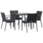 vidaXL 5-tlg. Garten-Essgruppe mit Kissen Poly Rattan und Stahl vidaXL 5-tlg. Garten-Essgruppe mit Kissen Poly Rattan und Stahl